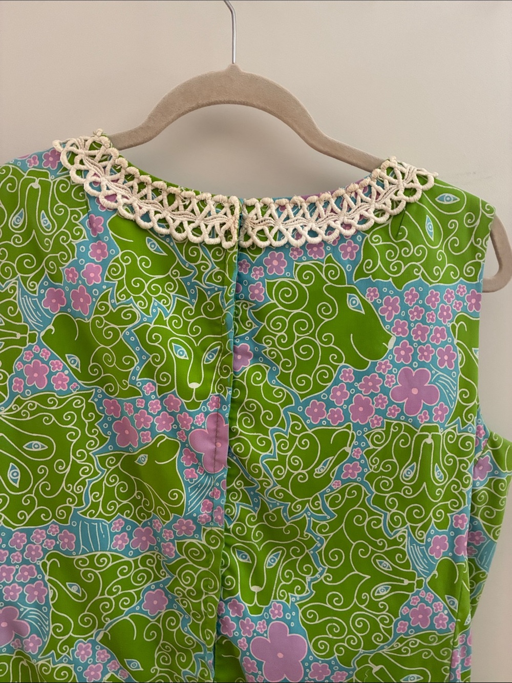 Vintage 1960 Lilly Pulitzer Sleeveless Green Shift Dress 12 - Picture 9 of 16